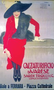 Ancora un manifesto di Leopoldo Metlicovitz per il Calzaturificio di Varese, a Ferrara, aprile 1923. - Archivio BPP