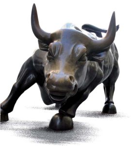 Il “Charging Bull”,il famoso toro
di Bowling Green,a Wall Street, divenuto simbolo della Borsa americana (almeno quando le azioni sono al rialzo...).