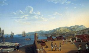 Il porto di Reggio Calabria, in una “veduta” di Jacob Philipp Hackert del 1791. - Archivio BPP