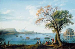 Jacob Philipp Hackert, “Caccia alle folaghe sul lago di Fusaro”, 1783. Napoli, Museo di Capodimonte. - Archivio BPP