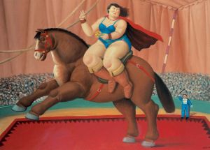 La cavallerizza, dal Circo di Fernando Botero. La monumentalit delle figure, per il tema circense che tanto appassion Calder, Picasso, Lgere e Chagall. - Archivio BPP