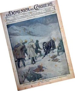 Una copertina
della “Domenica del Corriere” del febbraio 1917.