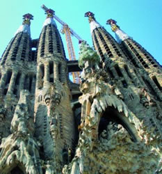 Particolare della Sagrada Familia di Barcellona, basilica capolavoro di Antonio Gaudí, tuttora in costruzione. - Carlo Stasi